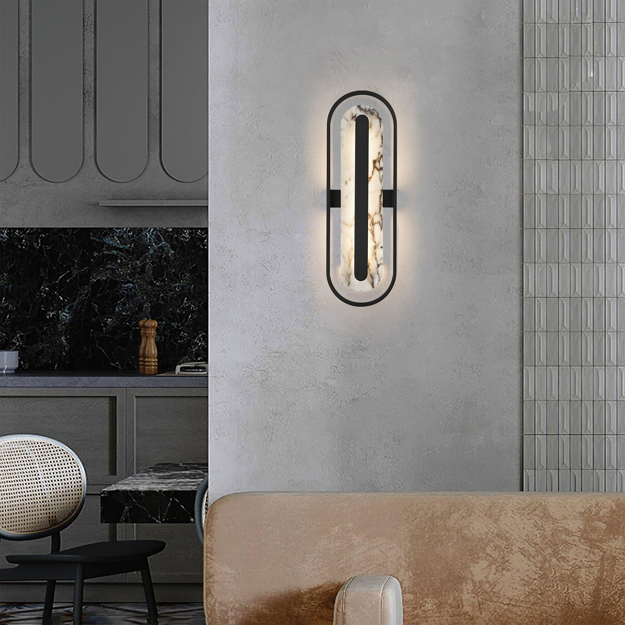 Roundabout LED 28 inch Sand Black Outdoor Wall Sconce